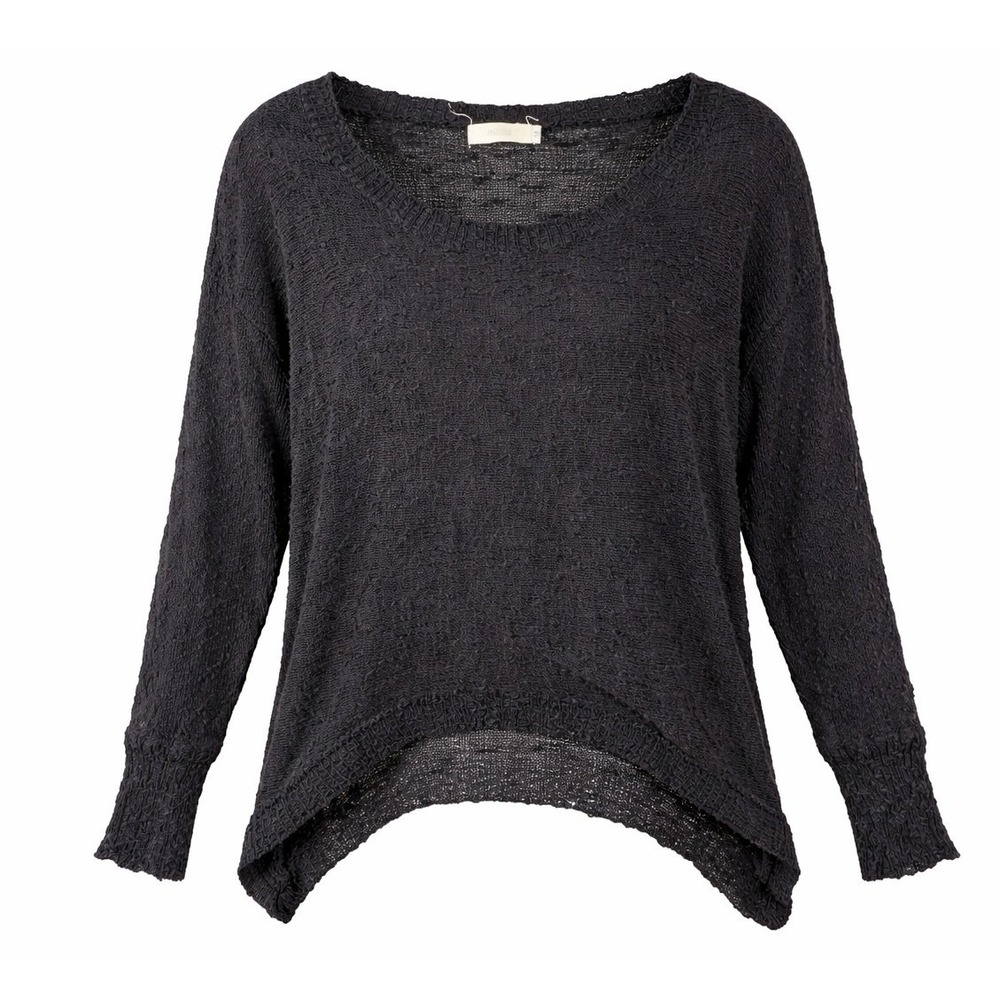 Millau Black Textured Knit Sweater Womens‎ M Lightweight Boho Casual Top